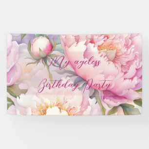 Benutzerdefinierte Rosa Errötende Blumenparty Banner