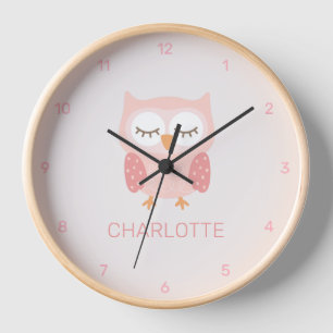 Benutzerdefinierte rosa Eule Uhr