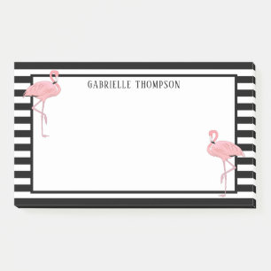 Benutzerdefinierte rosa Flamingos Schwarz-Weiß-Str Post-it Klebezettel