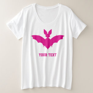 Benutzerdefinierte rosa Fledermaus süße Goth-Namen Große Größe T-Shirt