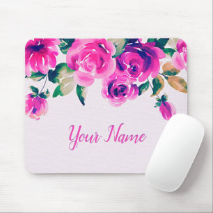 benutzerdefinierte rosa floral mousepad