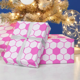 Benutzerdefinierte rosa Fußbälle Geschenkpapier