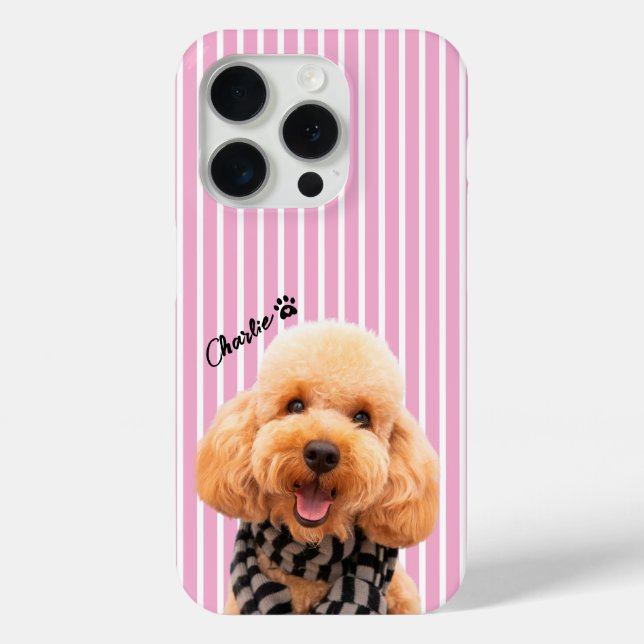 Benutzerdefinierte rosa gestreifte Handyhülle mit  Case-Mate iPhone Hülle (Rückseite)