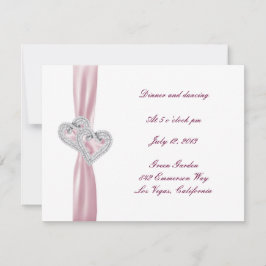 Benutzerdefinierte rosa Herz-Empfang-Karte Einladung