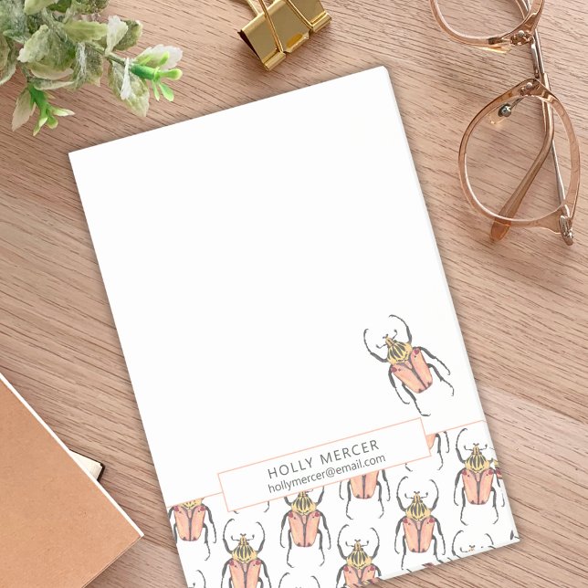 Benutzerdefinierte rosa Käfer Mama Kontaktinformat Post-it Klebezettel (Von Creator hochgeladen)