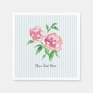 Benutzerdefinierte rosa Pfingstrosen-Blumenmalerei Serviette