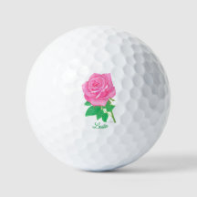 Benutzerdefinierte rosa Rosen-Golfbälle mit Text