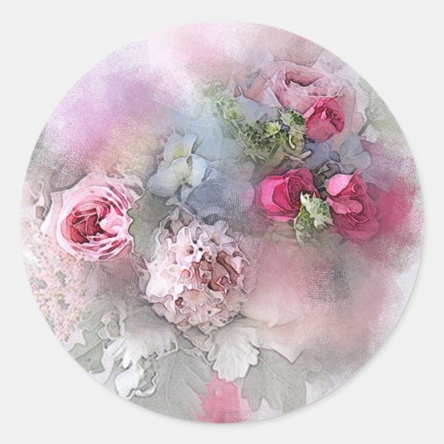 Benutzerdefinierte rosa Rote Rosen - Blanken der A Runder Aufkleber (Vorderseite)