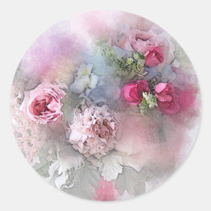 Benutzerdefinierte rosa Rote Rosen - Blanken der A Runder Aufkleber