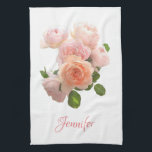 Benutzerdefinierte rosa Rote Rosen Personalisierte Geschirrtuch<br><div class="desc">Custom Pink Rote Rosen Personalisiert Watercolor Art Moderne Blumenmuster Küchentücher.</div>