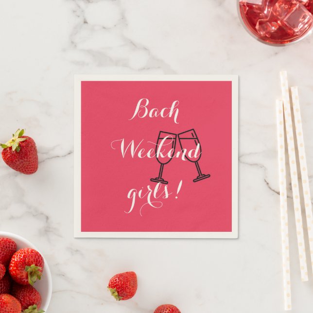 benutzerdefinierte rosa Servietten für Bachelorett (Beispiel)