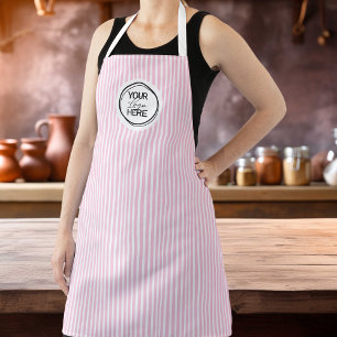 Benutzerdefinierte rosa Streifenkochschürze mit Lo Schürze