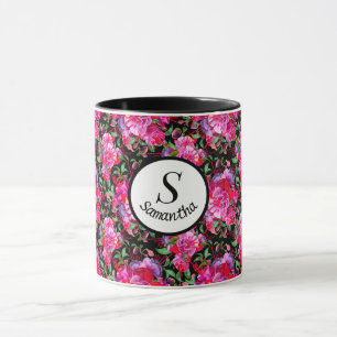 Benutzerdefinierte rosa und schwarze Wasserfarbe F Tasse