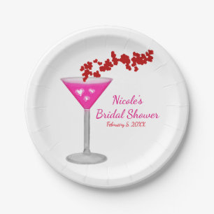 Benutzerdefinierte rosa Valentinstag-Cocktailparty Pappteller