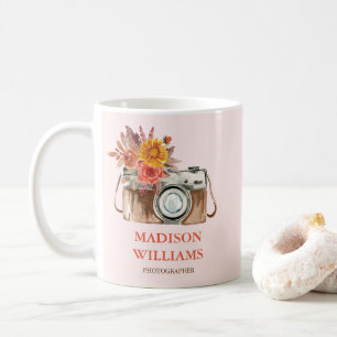 Benutzerdefinierte rosa Vintage-Kamera Fotograf Ge Kaffeetasse