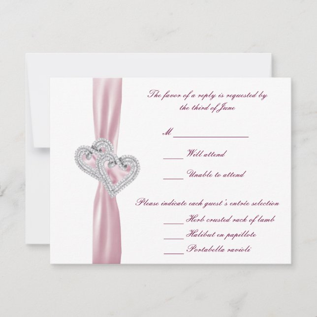 Benutzerdefinierte rosa Warenkarte RSVP Karte (Vorderseite)