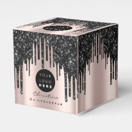 Benutzerdefinierte Rose Glitzer Schwarze Tropfen B Geschenkschachtel