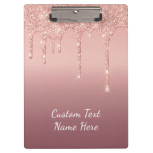 Benutzerdefinierte Rose Gold Blush Glitzer Zwische Klemmbrett
