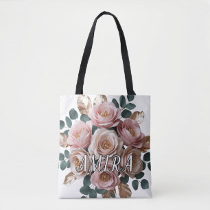 Benutzerdefinierte Rose Gold Florale Monogramm-Sch