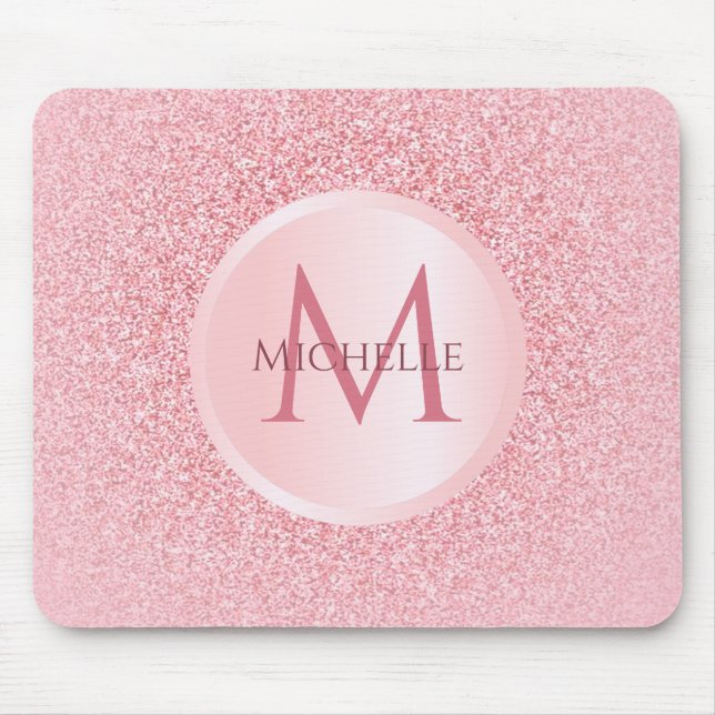 Benutzerdefinierte Rose Gold Glitzer Template Stil Mousepad (Vorne)