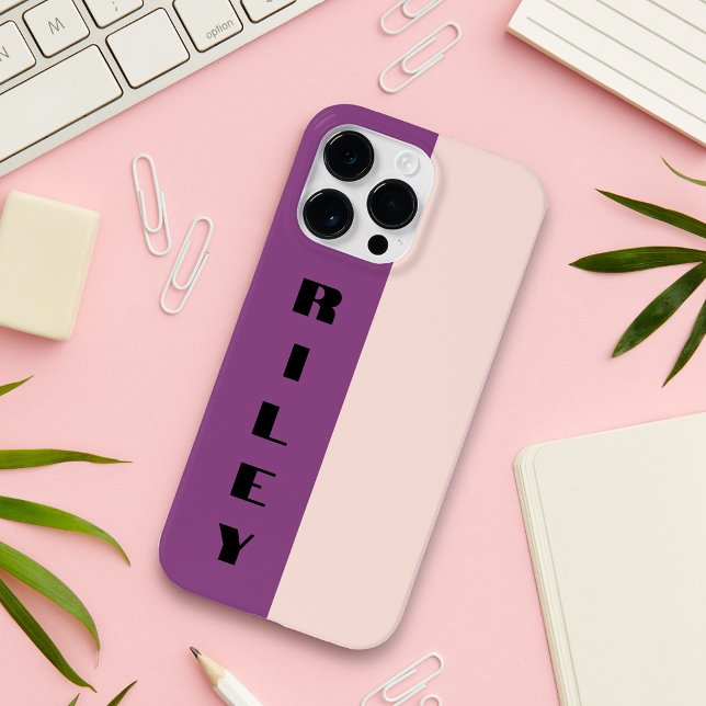 Benutzerdefinierte Rose mit zwei Farbblöcken Rosa  Case-Mate iPhone Hülle (Von Creator hochgeladen)