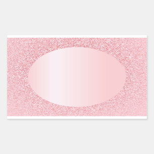 Benutzerdefinierte Roségold Glitter Blank Trendy V Rechteckiger Aufkleber
