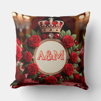 👑 Benutzerdefinierte Rosenkrone Monogramm Namensg Kissen