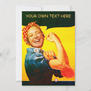 Benutzerdefinierte Rosie the Riveter Vintage-Gesic Einladung