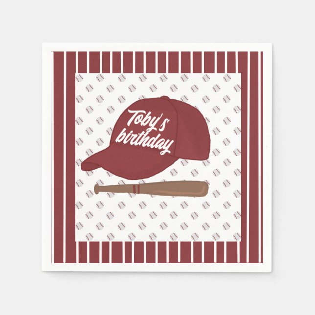 Benutzerdefinierte rote Baseballservietten Serviette (Vorderseite)