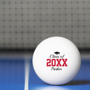 Benutzerdefinierte rote Klasse 2026 Abschlussfeier Tischtennisball