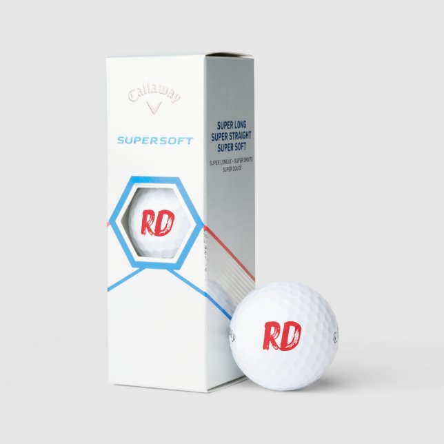 Benutzerdefinierte rote Lackinitialen Callaway Golfball (Verpackung)