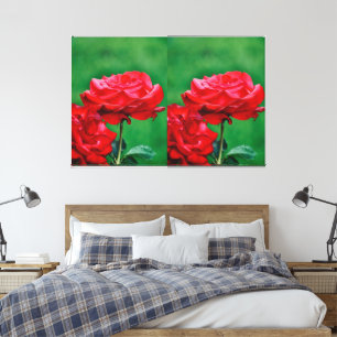 Benutzerdefinierte Rote Rose in voller Blüte durch Leinwanddruck