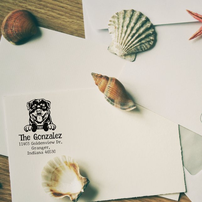 benutzerdefinierte Rotweiller-Rücksendeadresse, Gummistempel (Von Creator hochgeladen)