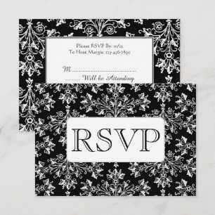 Benutzerdefinierte RSVP-Karten für Vintages Damask Einladung