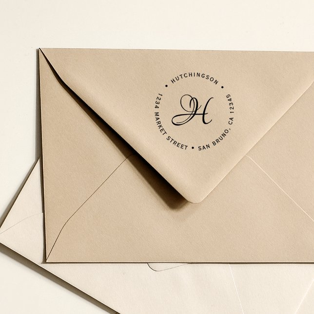 Benutzerdefinierte Rücksendeadresse für Monogramm- Gummistempel (Von Creator hochgeladen)
