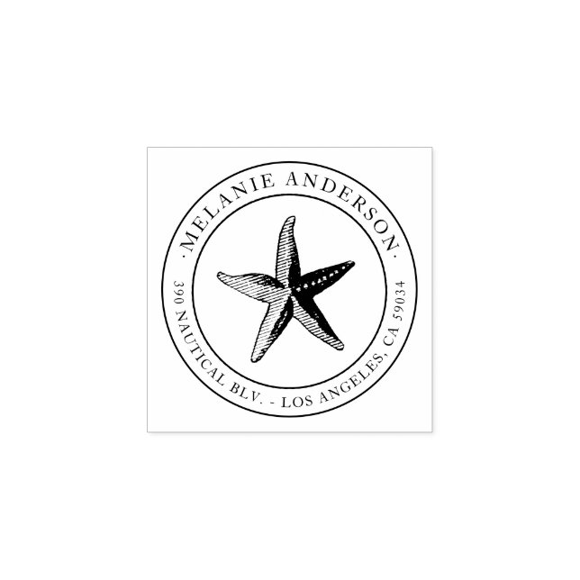 Benutzerdefinierte Rücksendeadresse von Nautic Sta Gummistempel (Prägung)