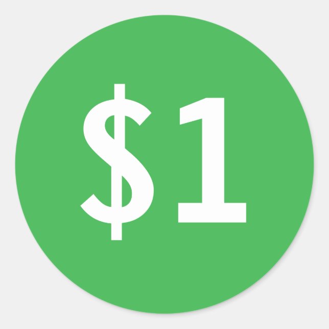 Benutzerdefinierte runde Dollar-Verkaufspreis-Etik Runder Aufkleber (Vorderseite)