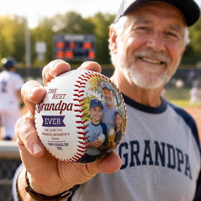 Benutzerdefinierte Rustikale Bester Opa Allerzeit  Baseball (Von Creator hochgeladen)