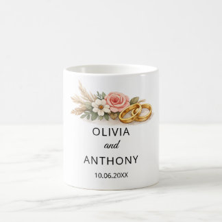 Benutzerdefinierte Rustikale Boho-Blumen-Hochzeits Kaffeetasse