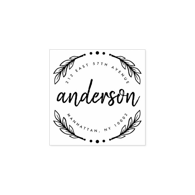 Benutzerdefinierte rustikale Rücksendeadresse für  Gummistempel (Prägung)