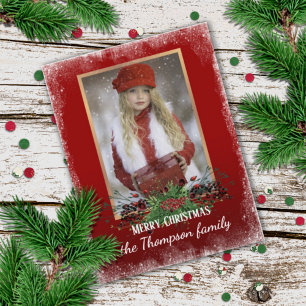Benutzerdefinierte rustikale Weihnachtsgrüße Postkarte