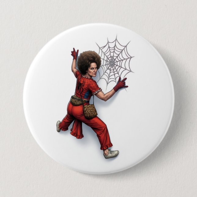 Benutzerdefinierte Sally O'Malley Spider-Man Super Button (Vorderseite)