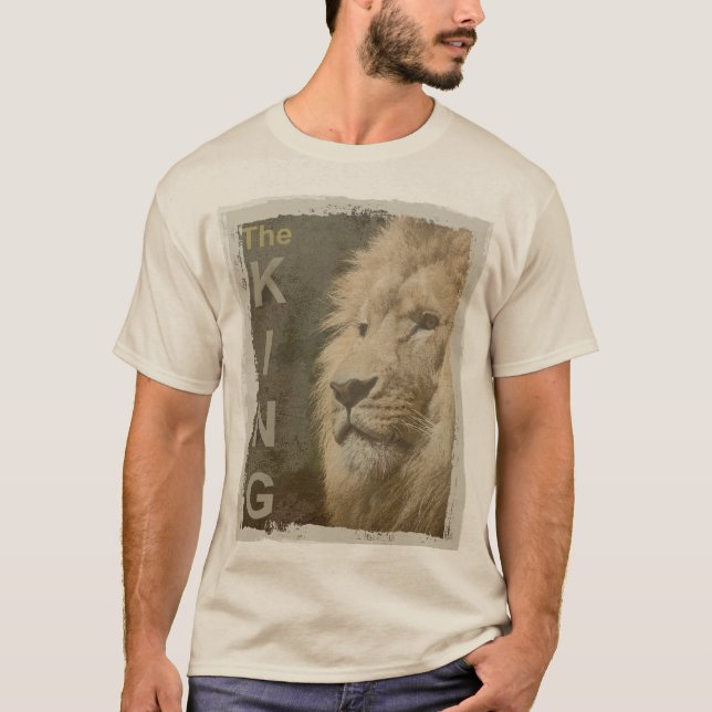 Benutzerdefinierte Sand-Farbe Lion Elegantes moder T-Shirt (Vorderseite)