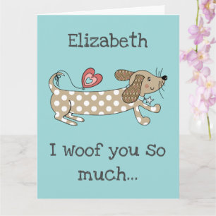 Benutzerdefinierte Sausage Dog Dachshund Valentins Karte