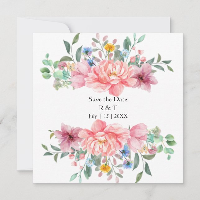 benutzerdefinierte Save-the-Date-Blumenkarte Save The Date (Vorderseite)
