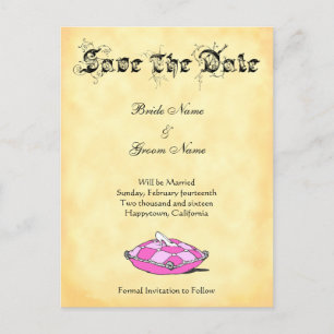 Benutzerdefinierte Save the Date Cinderella Schuh Ankündigungspostkarte