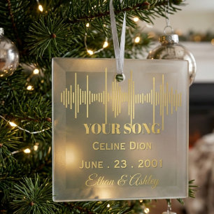 Benutzerdefinierte Schallwelle Erster Tanzsong 50. Ornament Aus Glas