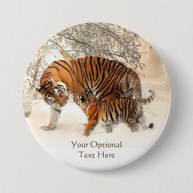 benutzerdefinierte Schaltflächen für Winter Tigers Button (Vorderseite)