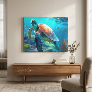 Benutzerdefinierte Schildkröten-Leinwand-Wandkunst Leinwanddruck
