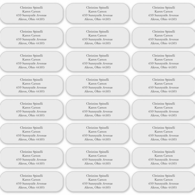 Benutzerdefinierte Schlichte abgerundete Ecken-Adr Aufkleber (Vorderseite)